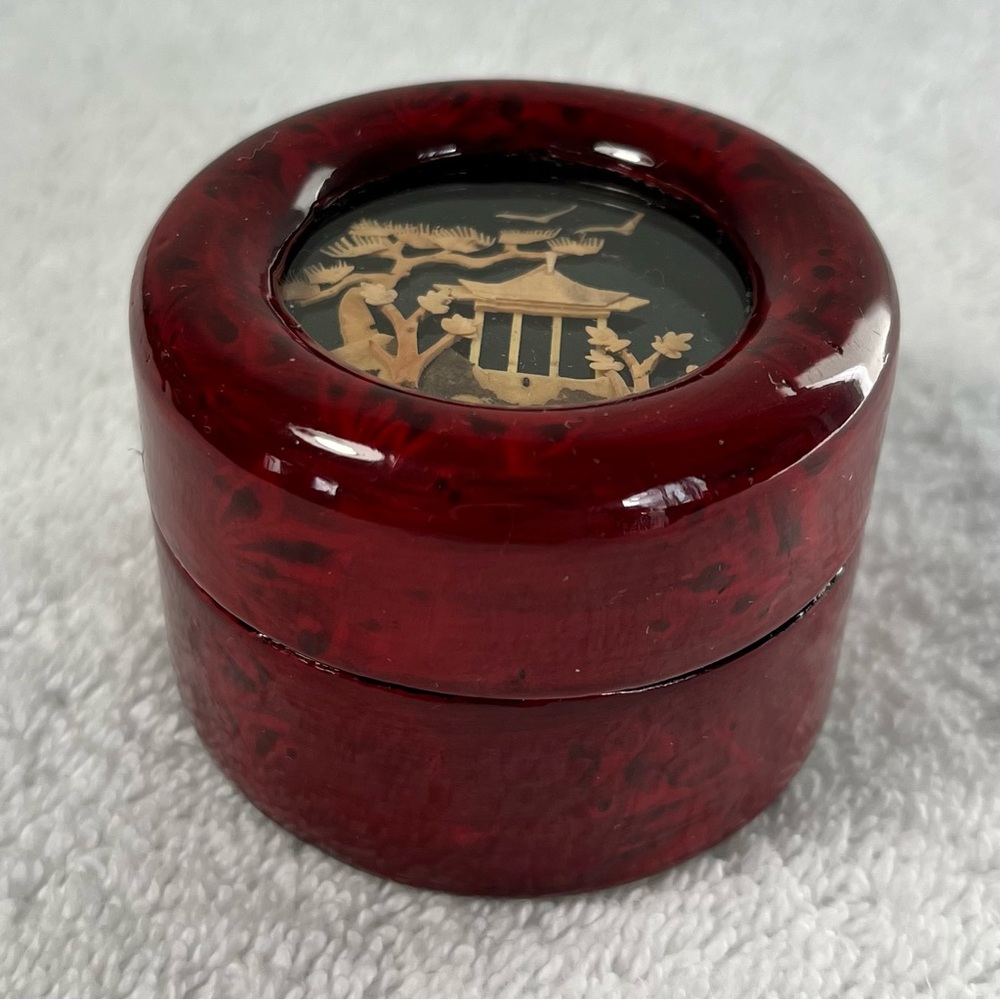 Vintage Chinese Cork Art Jewelry Box